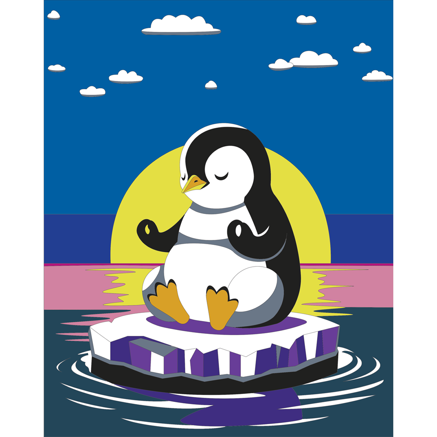 The Taste of Balance Moderate Zen Penguin